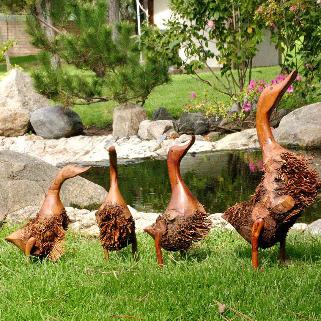 Bamboo Root Teen Duck Sculpture