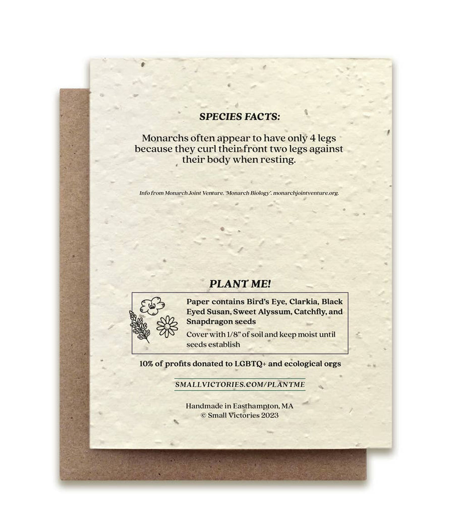 Monarch Butterfly Plantable Wildflower Seed Card