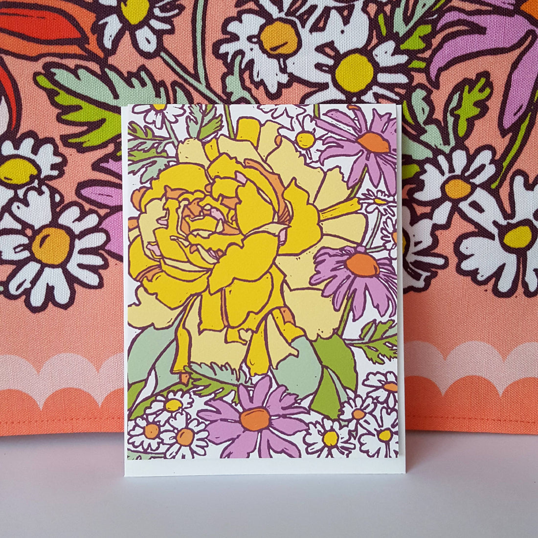 Botanical Yellow Rose Blank Note Card