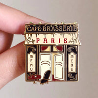 Paris Cafe Brasserie Enamel Pin