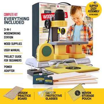 3 in 1 Woodworking Station for Kids