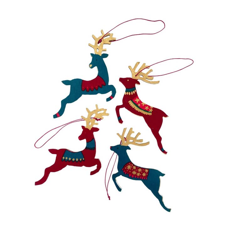 Wooden Reindeer Decorations