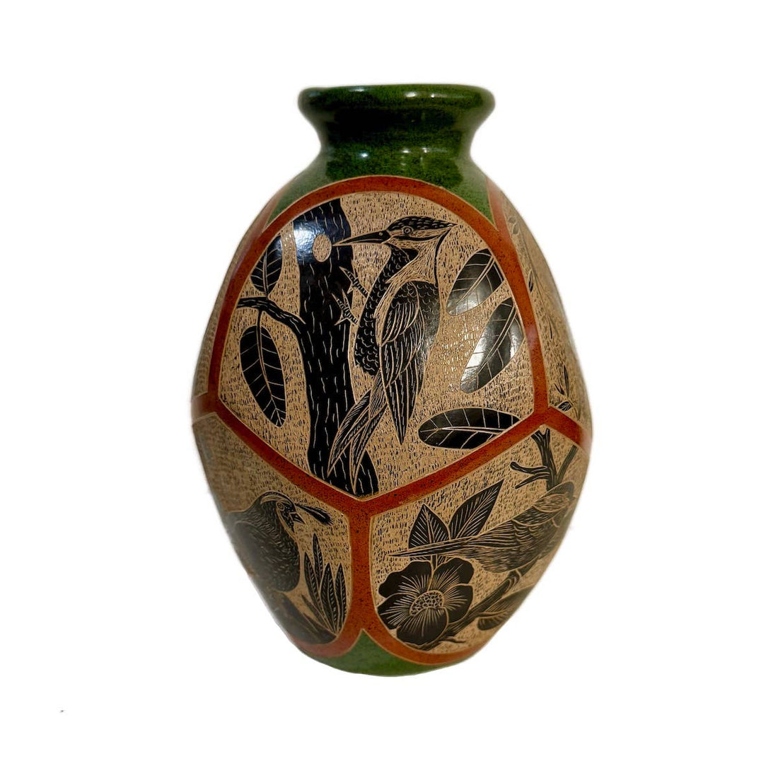 Octagonal Birds Vessel