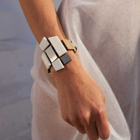 Piet Bracelet - Ivory & Gold: Large