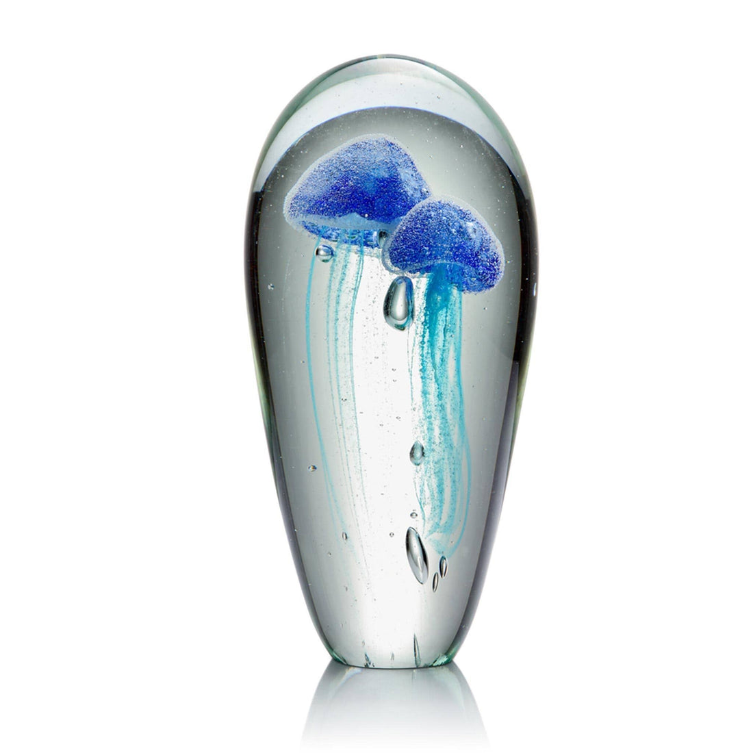 Glass Blue Jellyfish Duo