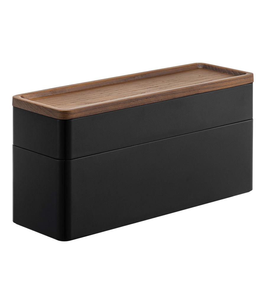 2-Tier Black Stacking Watch and Accessory Case