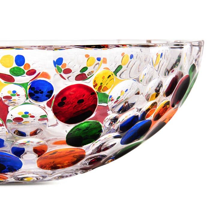 Vintage Hand Painted Glass Crystal Bowl