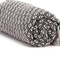 Cream Herringbone Throw Blanket