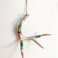 Large Whitetail Wool Wrapped Deer Antler with Copper