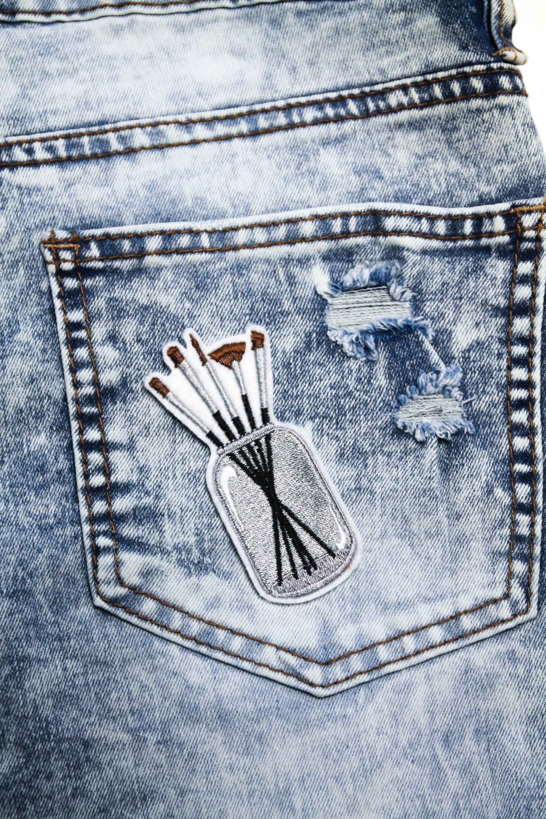 Artist Paint Brush Set Embroidered Iron-On Patch
