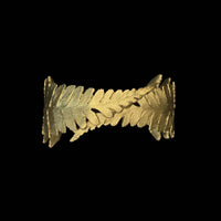 Cast Bronze Fern Cuff Bracelet with Layered Metals