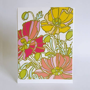 Icelandic Poppies Floral Blank Note Card