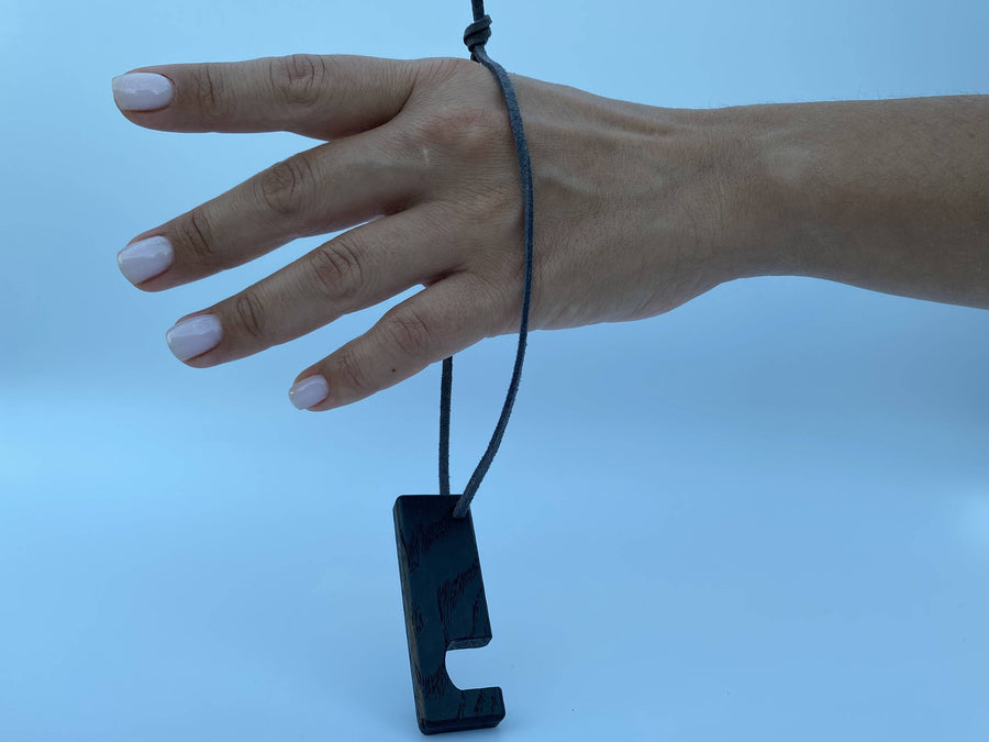 Bog Oak Keyring Phone Holder