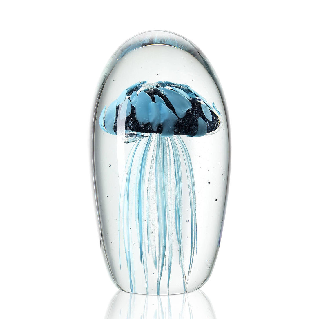 Glass Aqua and Black Jellyfish (Glow in the Dark)