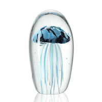 Glass Aqua and Black Jellyfish (Glow in the Dark)
