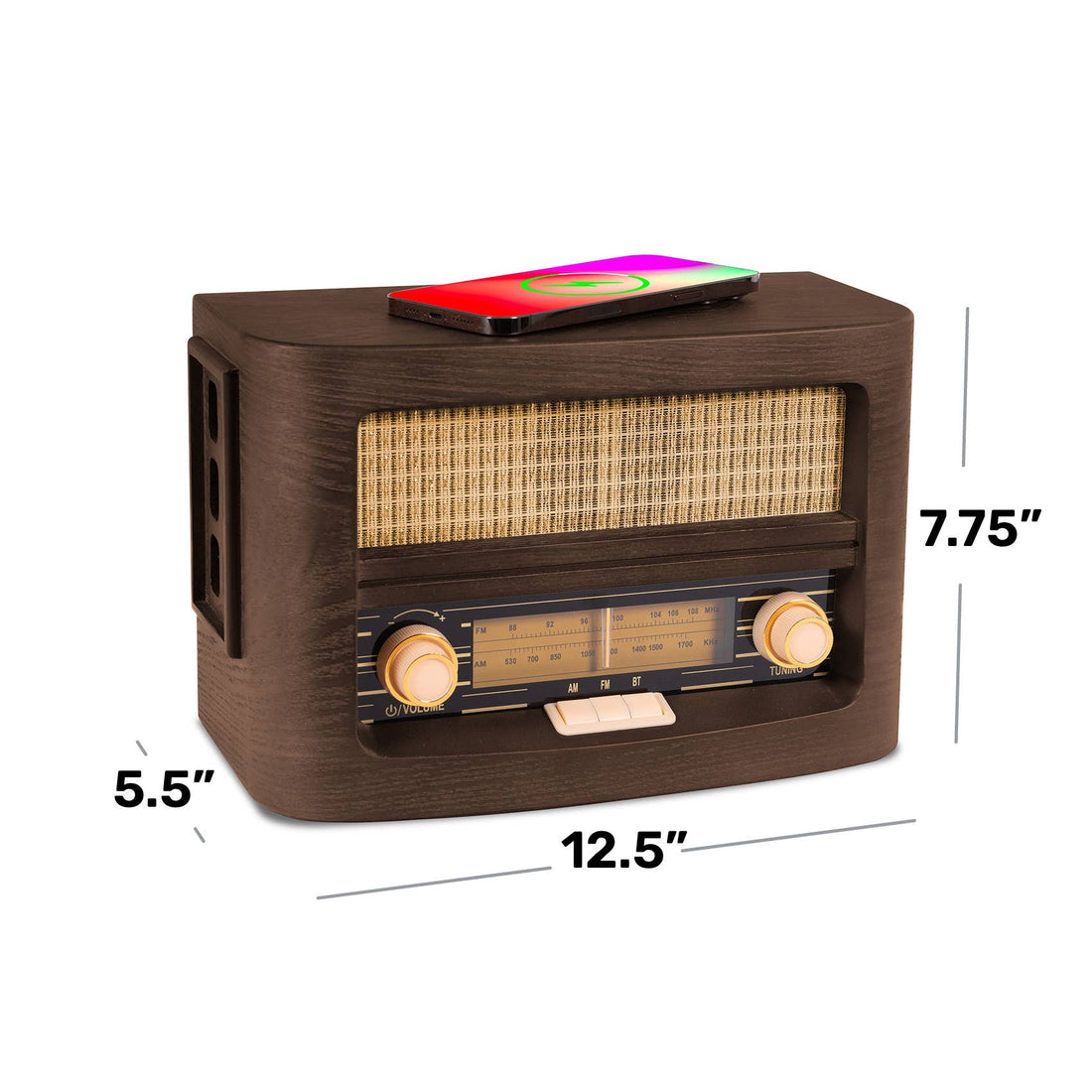 Fuse VINT Retro Radio with Bluetooth & Wireless Charger