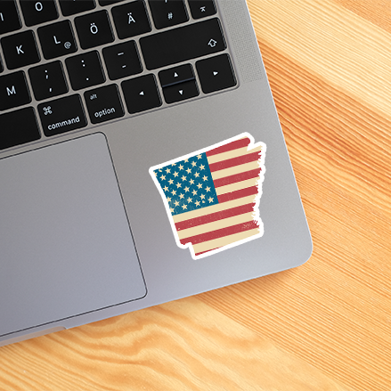 Arkansas American Flag Vinyl Decal