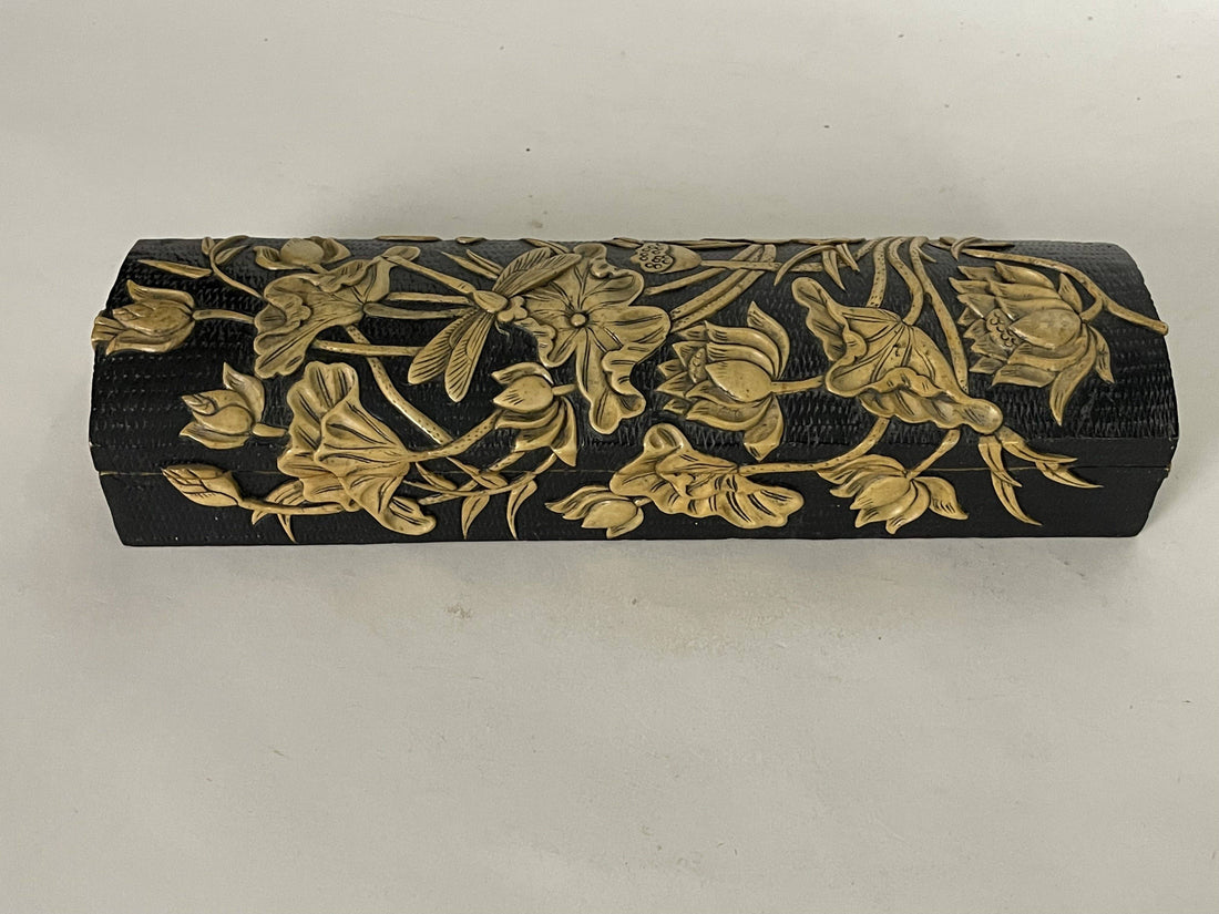 Dragonfly Lotus Soapstone Trinket Box