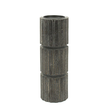 Round Wood Candle Holder 4x8"