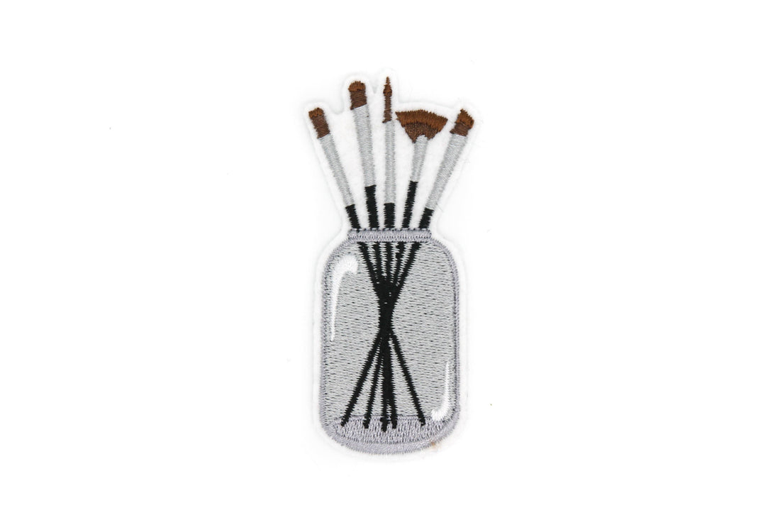 Artist Paint Brush Set Embroidered Iron-On Patch
