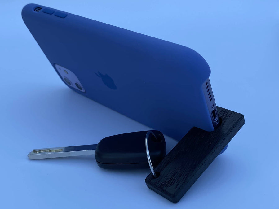 Bog Oak Keyring Phone Holder