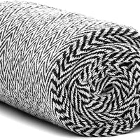 Cream Herringbone Throw Blanket