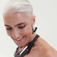Ray Small Earrings - Silver+Black+Pewter