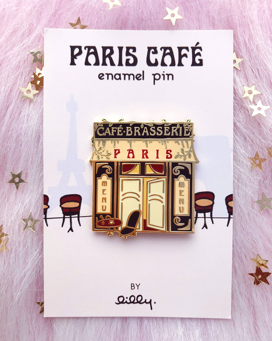 Paris Cafe Brasserie Enamel Pin