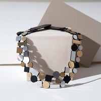 Bauhaus Double Layer Necklace- Silver/Black/Gold