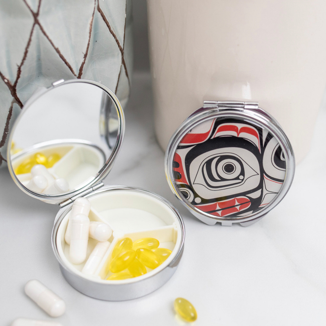 Pill Box with Contemporary Indigenous Artwork: Matriarch Bear
