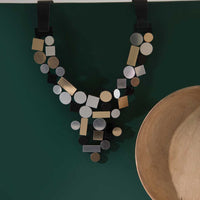 Bauhaus V Necklace - Silver/Black/Gold