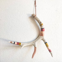 Large Whitetail Wool Wrapped Deer Antler with Copper