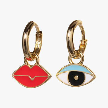 Eye/Lips Hoop Earrings