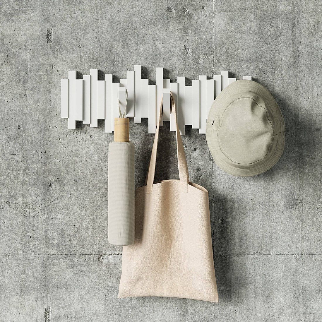 Sticks Wall Hooks: White