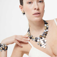 Bauhaus V Necklace - Silver/Black/Gold