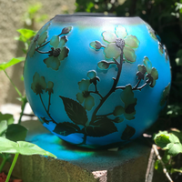 3 Layered Hand cut Cameo Glass Vase