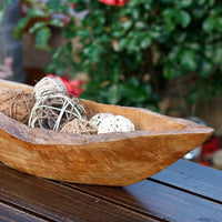 24" Teak Boat Shaped Bowl
