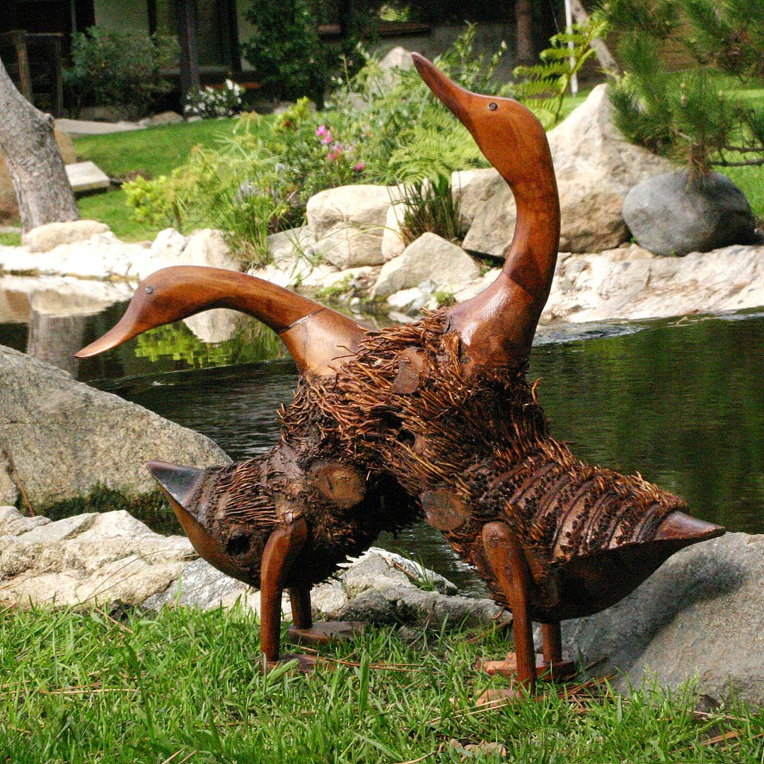 Bamboo Root Teen Duck Sculpture