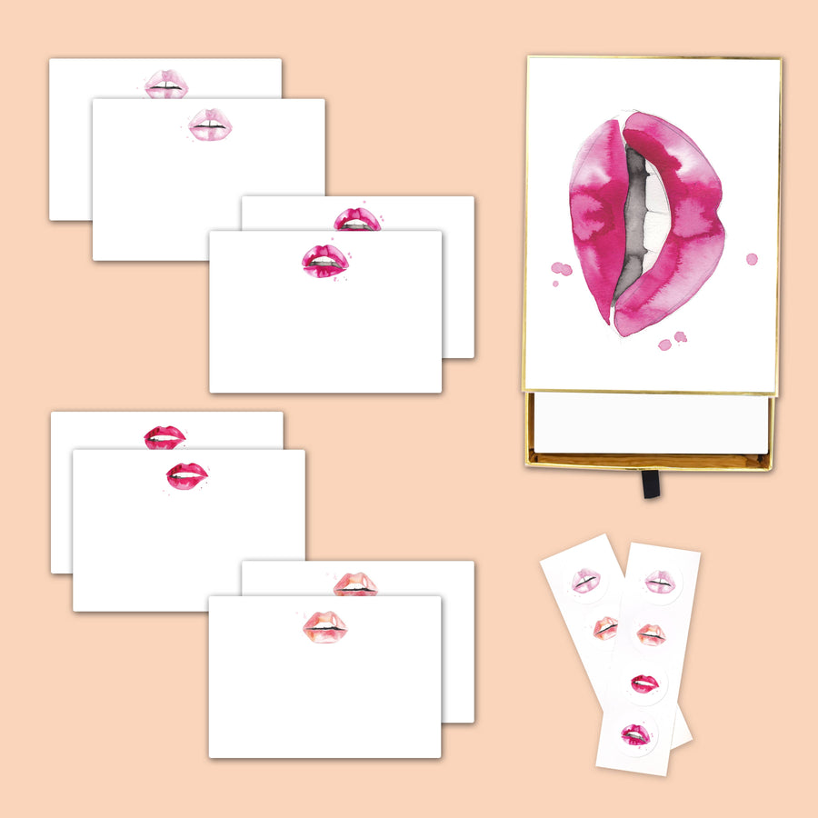 Lips Notecard Set