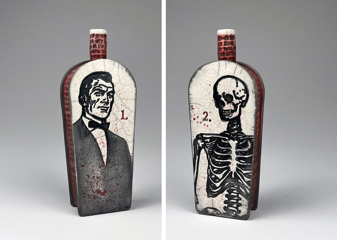 2-Step Husband Remover Raku Flask