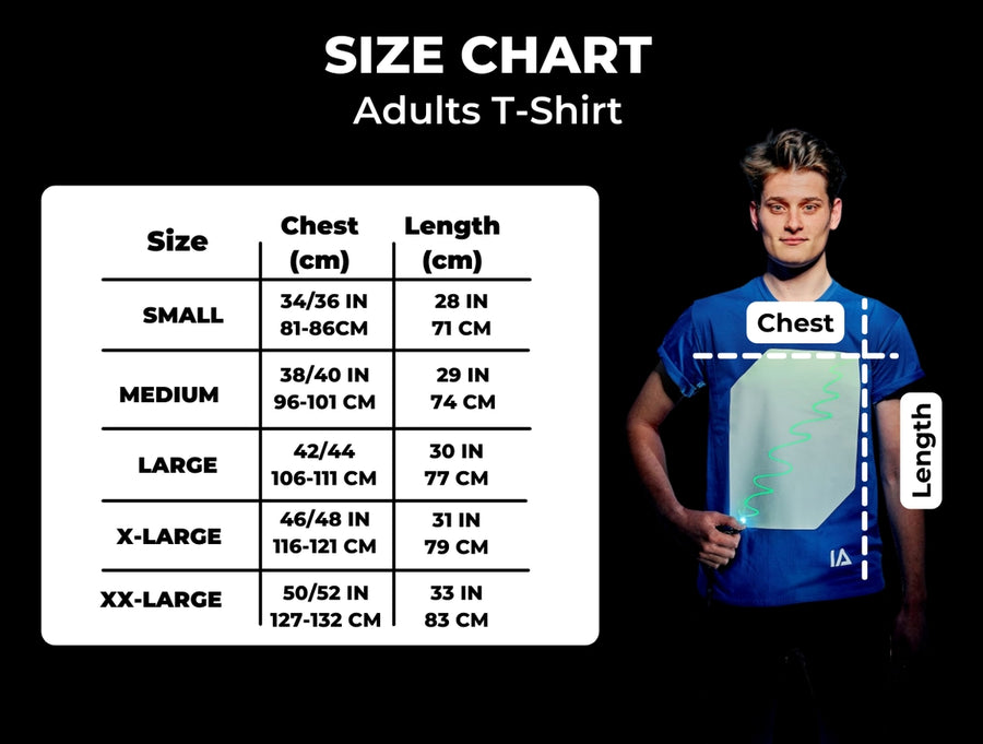 Adult Interactive Royal Blue Glow T-Shirt