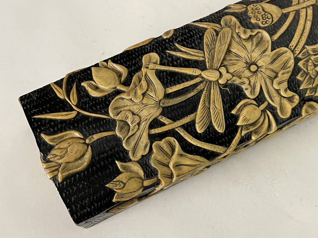 Dragonfly Lotus Soapstone Trinket Box