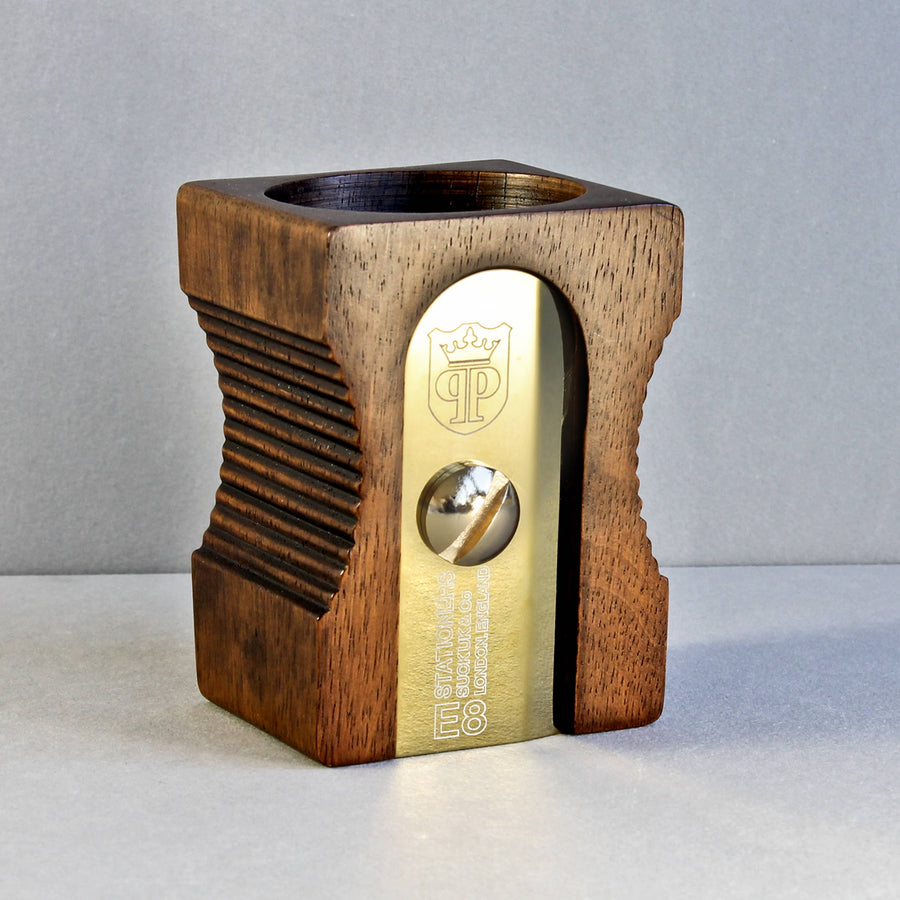 Dark Wooden Sharpener Desk Tidy