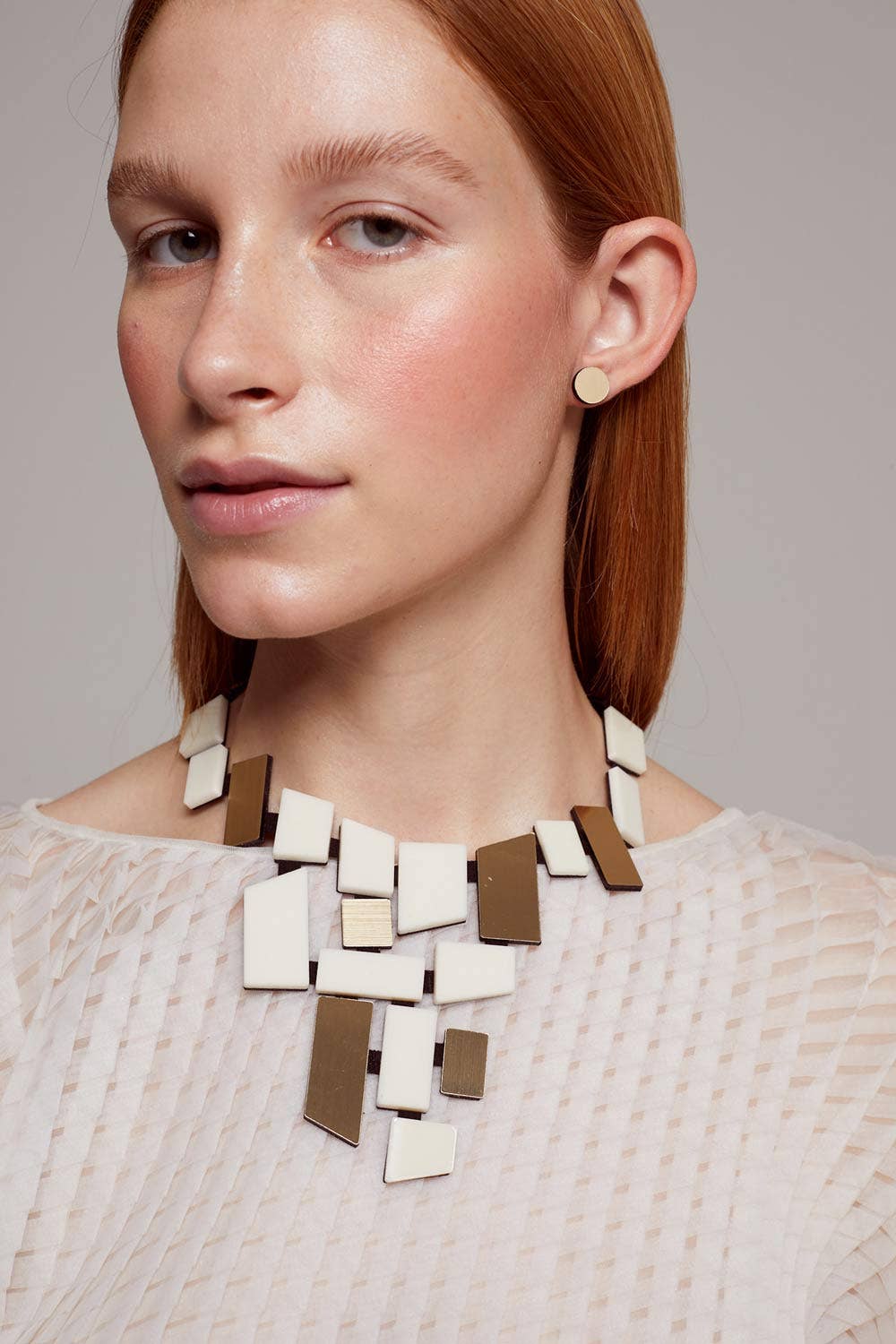 Piet V Necklace - Gold & Ivory: Large