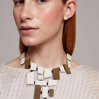 Piet V Necklace - Gold & Ivory: Large