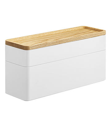 2-Tier White Stacking Watch and Accessory Case
