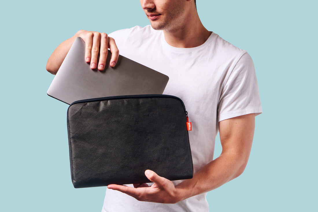 Black Upcycled Laptop Case