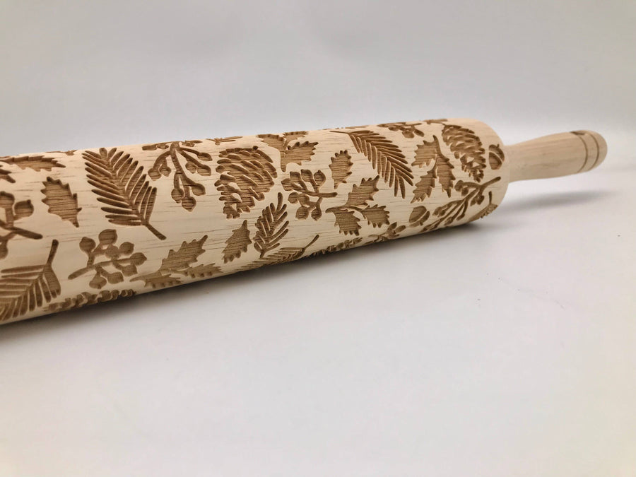 Twigs And Berries Embossed Rolling Pin