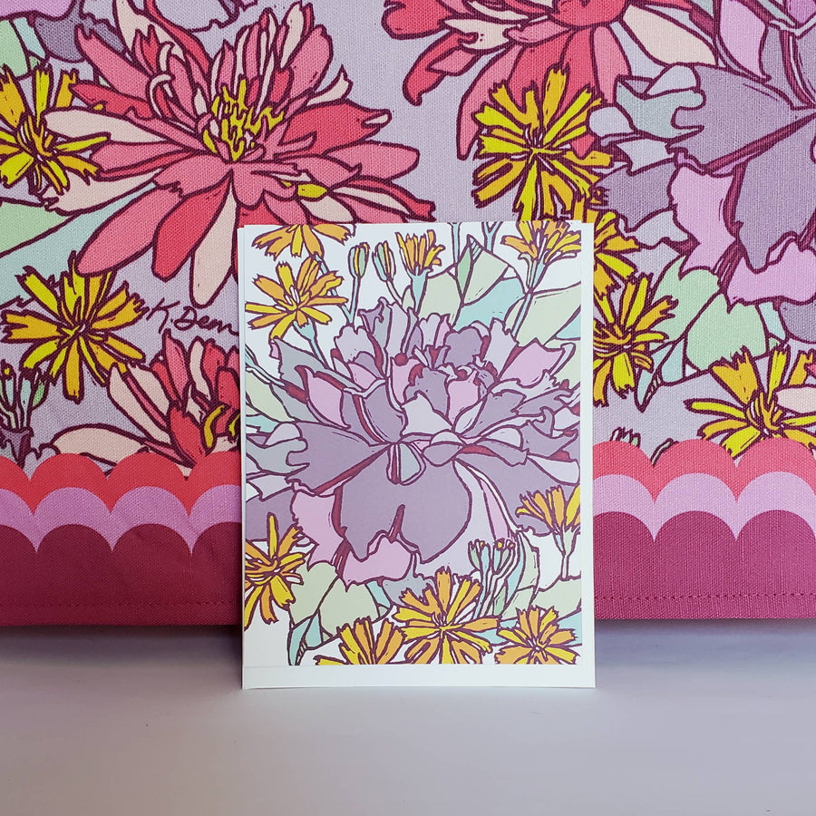 Botanical Purple Rose Blank Notecard