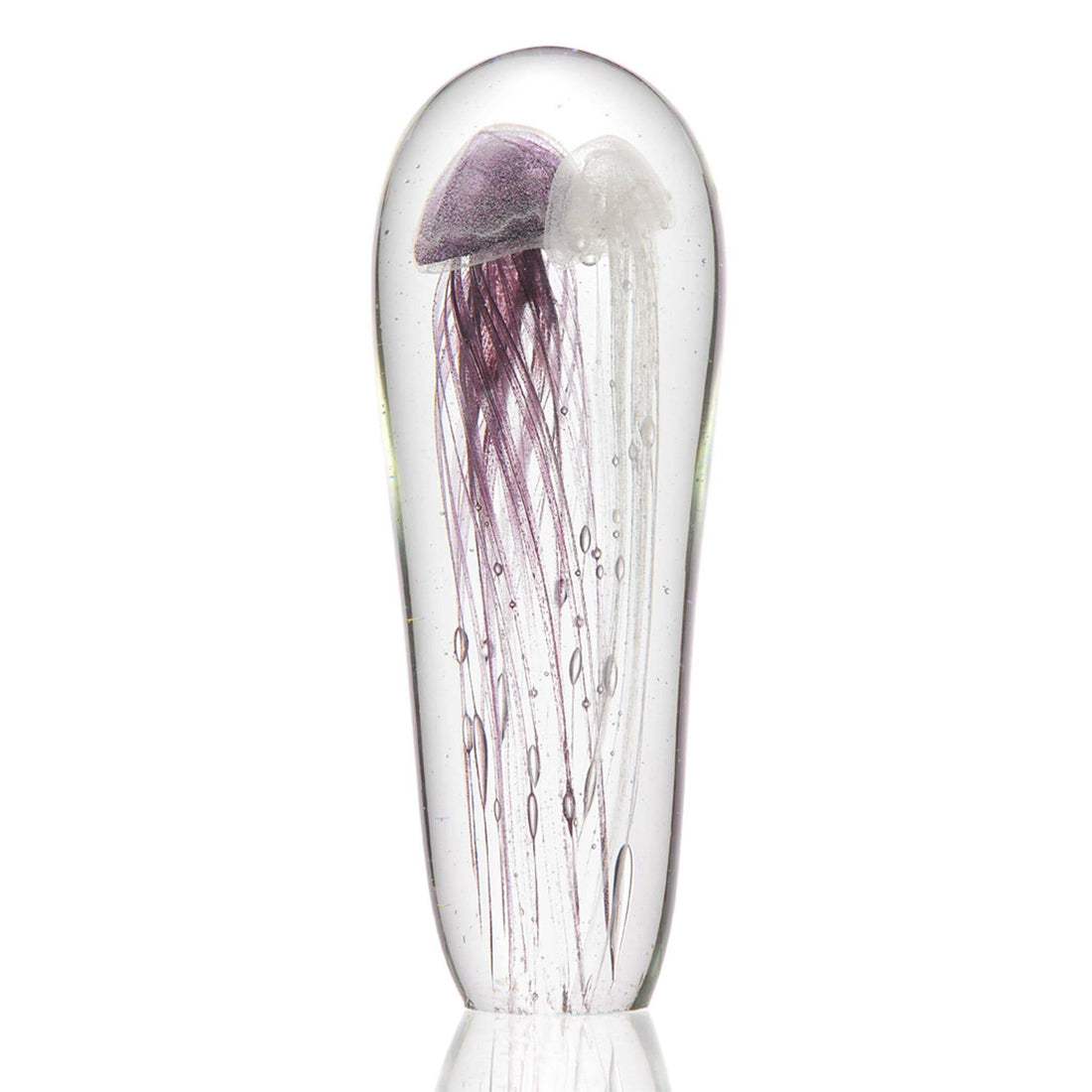 Glass Purple & White Jellyfish Duo